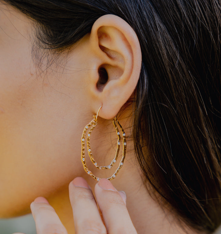 Micara - Sparkly Squares - Earrings