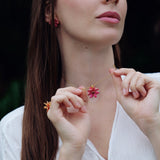 Pink Flower Pendant Necklace