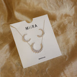 925 Silver Crescent Moon Pendant Set