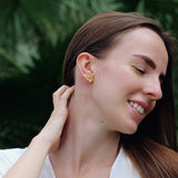 White Flower Stud Earrings