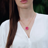 Pink Flower Pendant Necklace