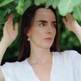 White Flower Drop Earrings