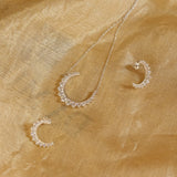 925 Silver Crescent Moon Pendant Set