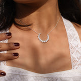 925 Silver Crescent Moon Pendant Set