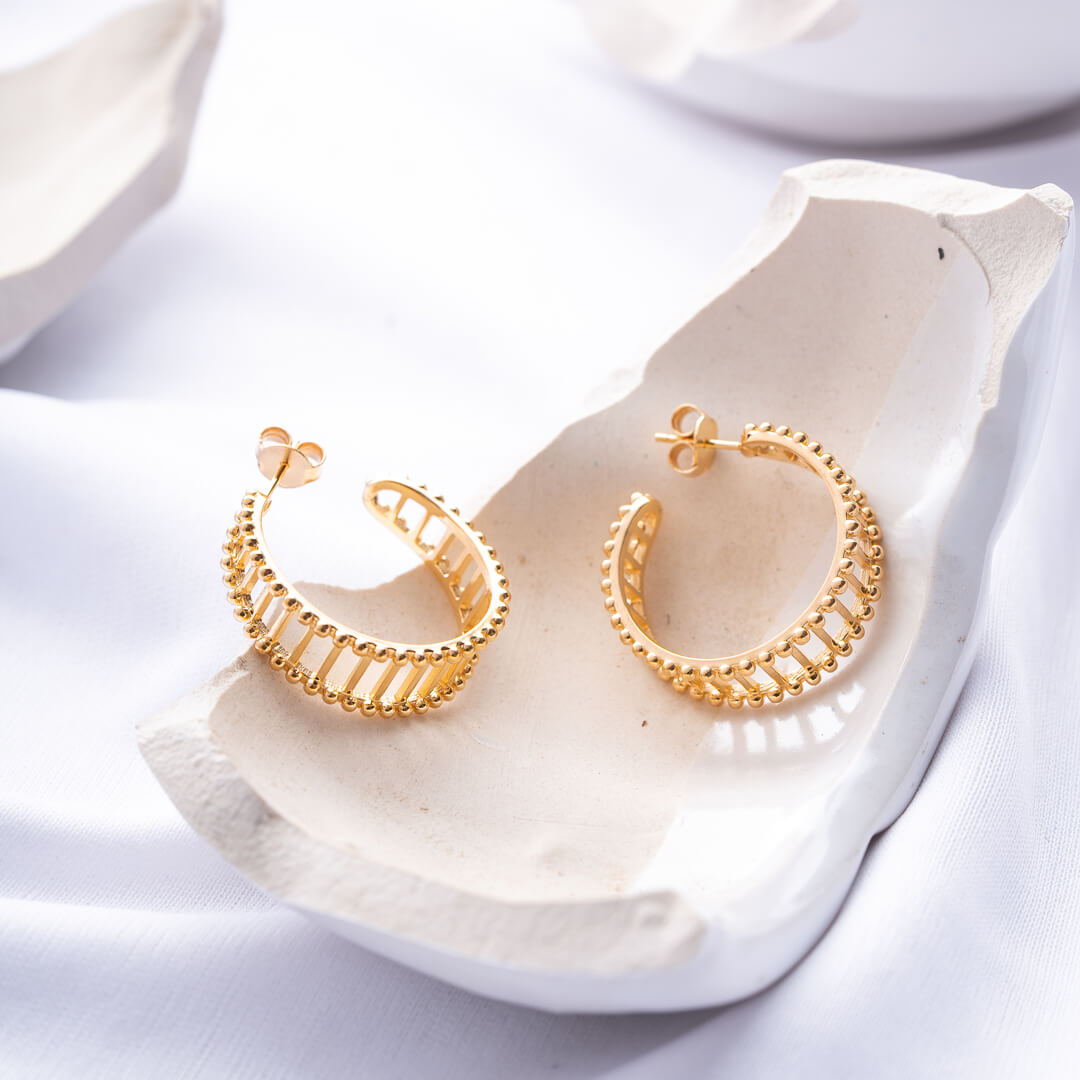 Micara - Golden Honeycomb - Earrings main image 1