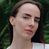 White Flower Stud Earrings