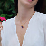 Purple Flower Pendant Necklace