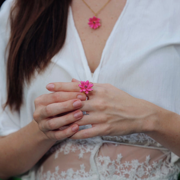 Pink Flower Ring