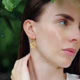 White Flower Drop Earrings